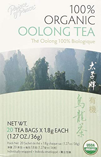 Prince of Peace Organic Oolong Tea, 20 Tea Bags, 100% Organic Black Tea