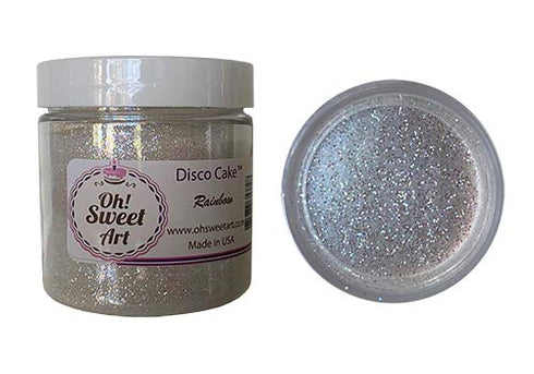 RAINBOW DISCO 2 OUNCES, 2 OZ Disco Cake Dust for Cakes, Cupcakes, Fondant Decorating by Oh! Sweet Art