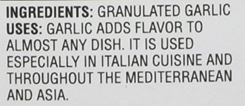 Chef's Quality 20 Granulated Garlic, Ounce
