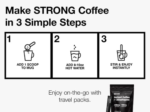 (1, 30 Strong Coffee Co. Instant Black Coffee | Premium Organic Coffee with Nootropics & Adaptogens, NeuroFactor