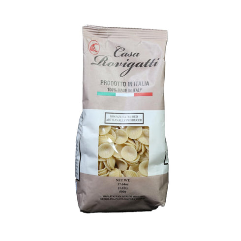 100% 17.64 oz, 4 Pack Casa Rovigatti Orecchiette, Italian Durum Wheat Semolina Pasta, Bronze Extruded, Artisanal