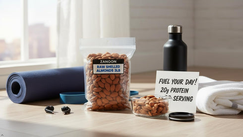 3LB Almonds by ZANOON Raw, Large California Almonds, High Protein & Vitamin E, Gluten-Free, Kosher, Vegan, Unsalted