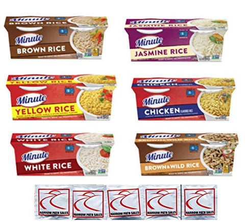 Narrow Path Sales Pack 6 6 Minute Rice Ready to Serve Cups Variety of Different Flavors: White Rice, Yellow Rice, Brown