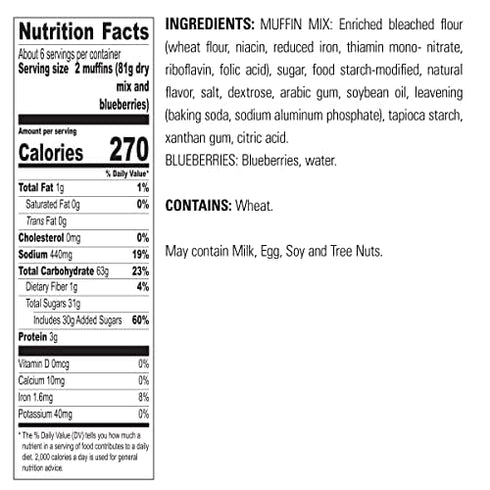 17.1 OZ (Pack 6) Krusteaz Wild Blueberry Muffin Mix