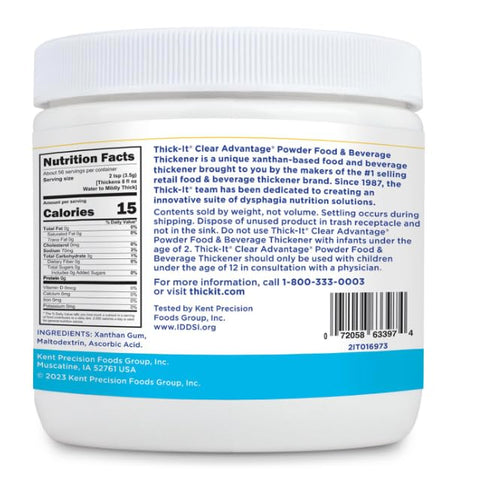 7.24 Oz Thick-It Clear Advantage Food & Beverage Thickener Powder For Dysphagia | Flavorless | Stable Consistency | Jar