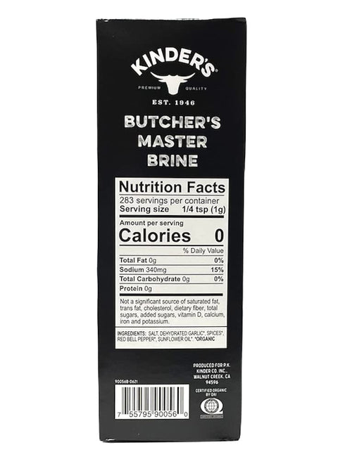 Kinder's Butcher's Organic Turkey Brine and Rub Kit, 11.25-ounces, Gluten Free, USDA Organic, Kosher with Brining Bag