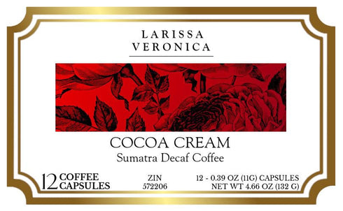 Larissa Veronica (12 572206) 2 Pack Cocoa Cream Sumatra Decaf Coffee (Single Serve K-Cup Pods) (Gourmet, Naturally