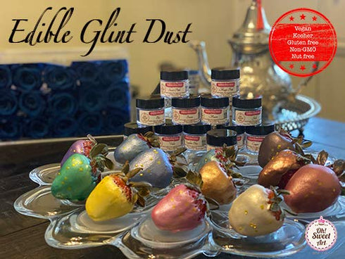 Edible Glint White Pearl Dust, Edible Luster Dust, 4 gram jar, Food Grade, Made in USA