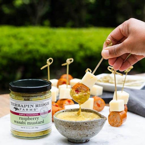 8 oz Terrapin Ridge Farms Raspberry Wasabi Mustard, Creamy Sweet & Mildly Spicy, Vegan & Keto Friendly Jar