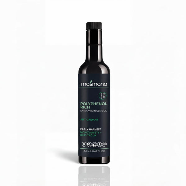 Masmana High-Polyphenol Extra Virgin Olive Oil Early Harvest & Cold Pressed, Polyphenol-Rich