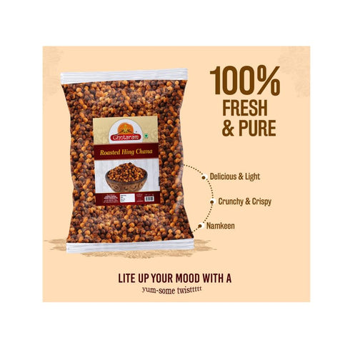 GHOTARAM Namkeen-250 1Pack Hing Roasted Chana Bhuna Chana, Roasted Chickpeas, Black Gram With Goodness Of Hing