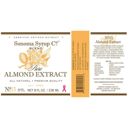 8 oz Sonoma Syrup Co Pure Almond Extract | for Baking | Hand Crafted in the USA