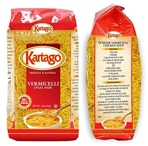 Vermicelli Noodles 36 OZ- Angel Hair Pasta Noodles, from Kartago - Great