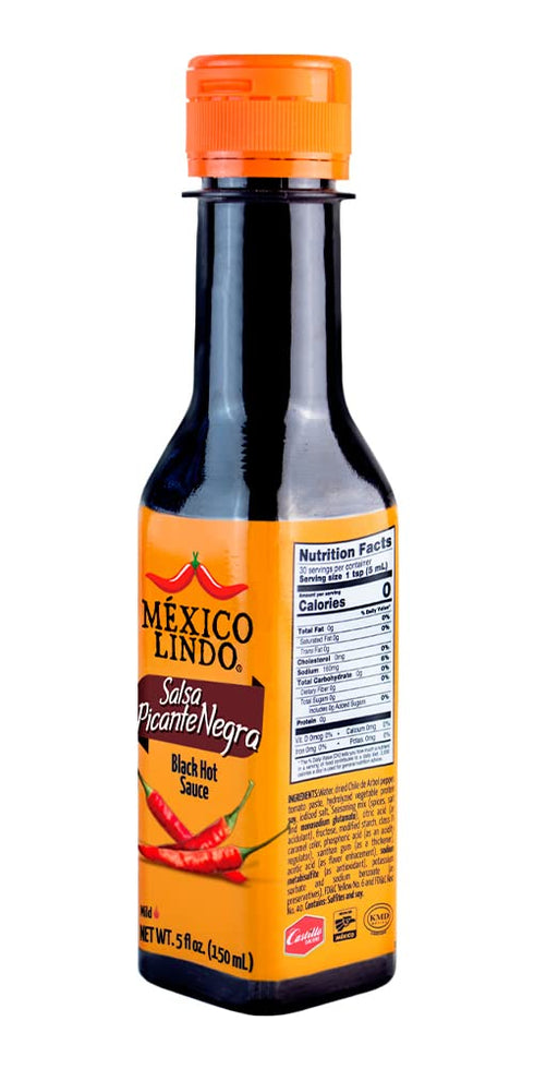 5 oz, Pack 6 Mexico Lindo Picante Negra Hot Sauce Display, fl