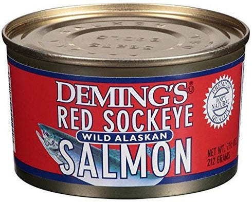 Deming's 7.5 oz (3 Pack) Demings Wild Alaska Red Sockeye Salmon