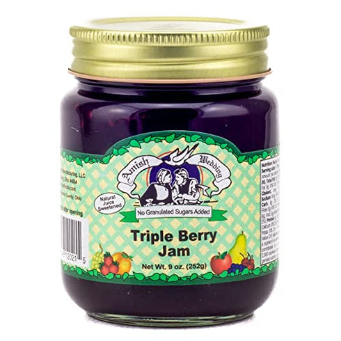 9oz (Pack 2) Amish Wedding No Sugar Added Triple Berry Jam