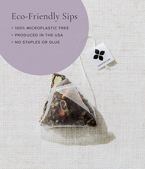 50 Count Art of Tea | Organic Earl Grey Cream Tea| Pyramid Tea Bag Sachets