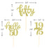24 Pcs Gold Glitter 50th Birthday Cupcake Toppers for 50th Birthday Party Celebrating Decorations