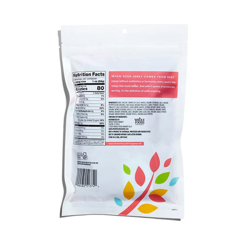 365 8 by Whole Foods Market, Grass-Fed Beef Jerky, Peppered, Natural Smoke Flavor, Ounce