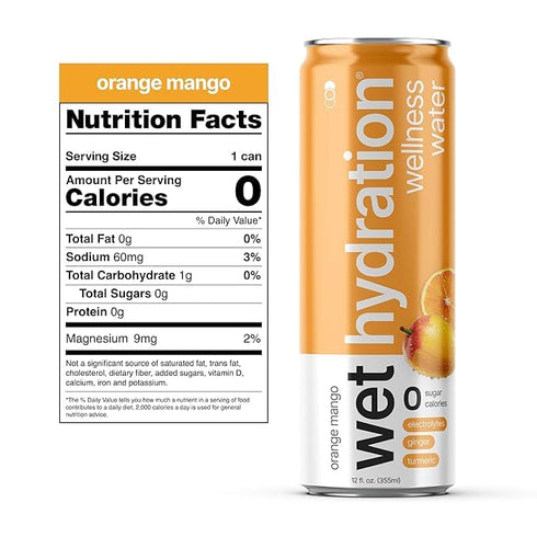 4 Pack (12 Pack 12) (Packaging Wet Hydration, Zero Calorie, Functional Wellness Water - Flavors Variety Ounce Cans