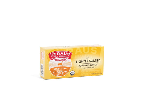 1 lb Straus Family Creamery Butter, European Style, Lightly Salted, Organic