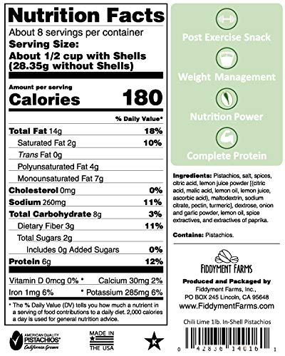 1 Lb. Fiddyment Farms Chili Lime Pistachios