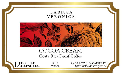 Larissa Veronica (12 572208) 2 Pack Cocoa Cream Costa Rica Decaf Coffee (Single Serve K-Cup Pods) (Gourmet, Naturally