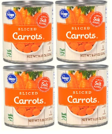 Generic No Salt Added Sliced Carrots (4 Cans 8.25 oz. Each)