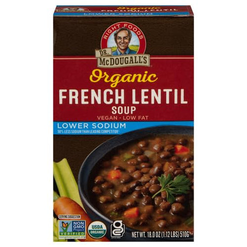 Dr Mcdougalls, Organic Low Sodium French Lentil Soup, 18 Ounce
