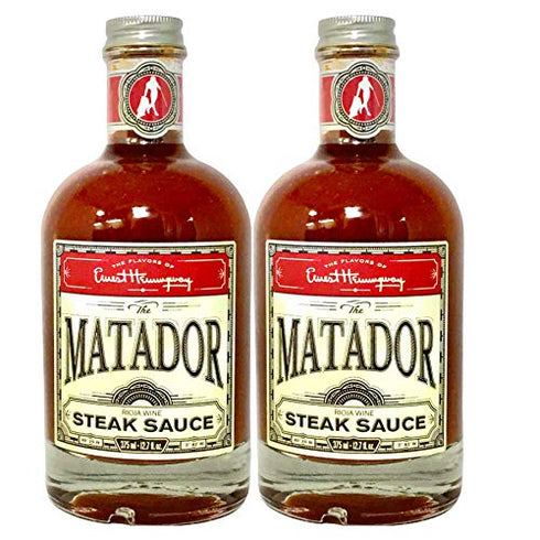 Flavors of Ernest Hemingway Sauces, Matador Steak Sauce, 12oz, 2 Pack, Gluten Free, No MSG, No HFCS
