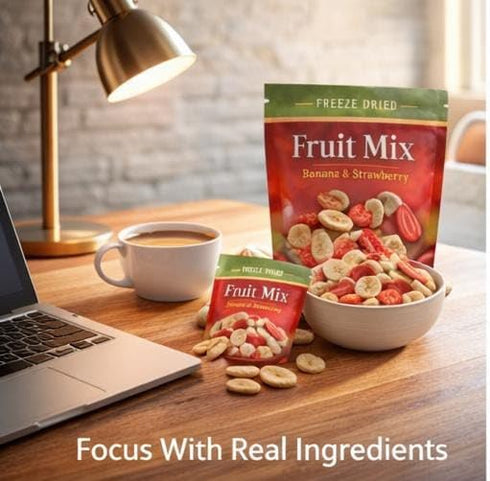 Generic Freeze Dried Fruit Mix, Banana & Strawberry, Healthy Snack