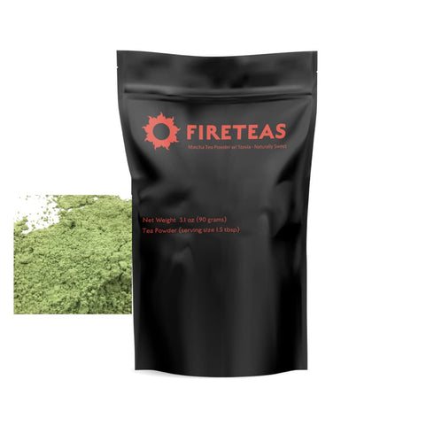 FIRE TEAS Sugar Free Matcha Tea with Stevia - Naturally Sweetened Green