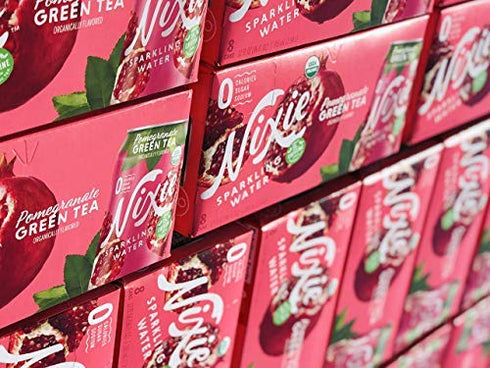 12 Nixie Sparkling Water Organic Pomegranate Green Tea Sparkling Water, FZ