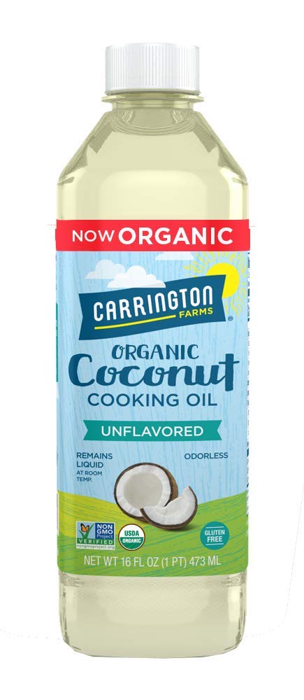 Carrington Farms Liquid Coconut Cooking Oil, Gluten & Hexane Free, NON-GMO, 16 Fl Oz BPA Free Bottle