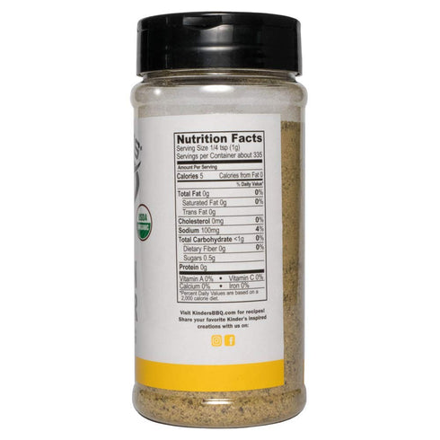 Kinder's Organic Lemon Pepper Seasoning, 11.8 OZ, One Pack