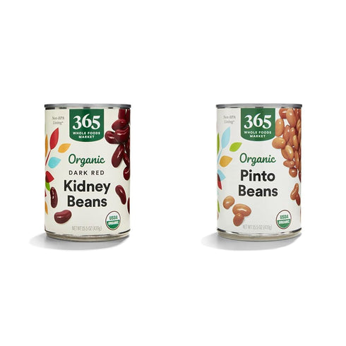 365 by Whole Foods Market Organic Beans Bundle - Dark Red Kidney & Pinto Beans, 15.5 Ounce