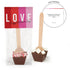 12ct (12 Pack) Personalized Valentine's Day Favors Hot Chocolate Spoons Gourmet Milk Chocolate Favors - LOVE