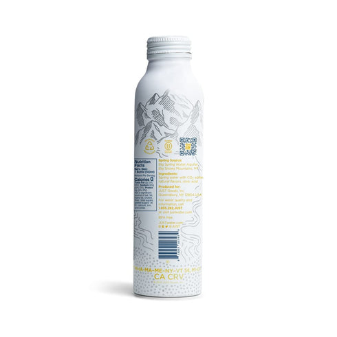 100% 16 Oz (Pack 12) JUST Bubbles Lemon - Pure Premium Sparkling Spring Water in a Fully Recyclable Reusable