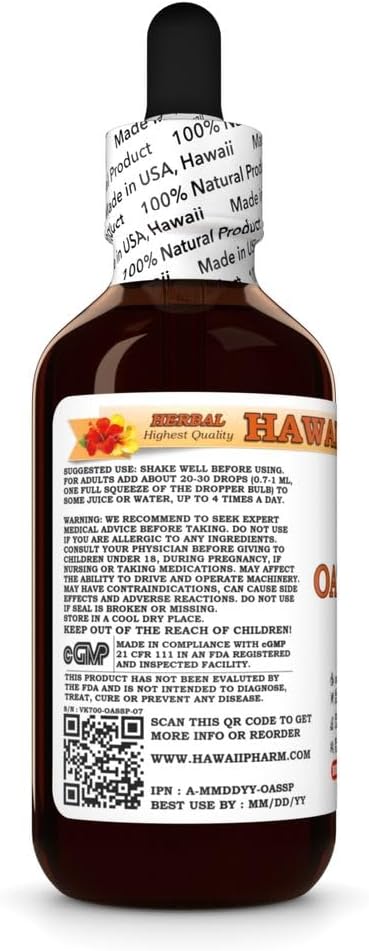 Hawaii Pharm 2 fl.oz Oat Straw Alcohol-Free Liquid Extract, Professional Grade, Small Batch Crafted Oats Straw (Avena