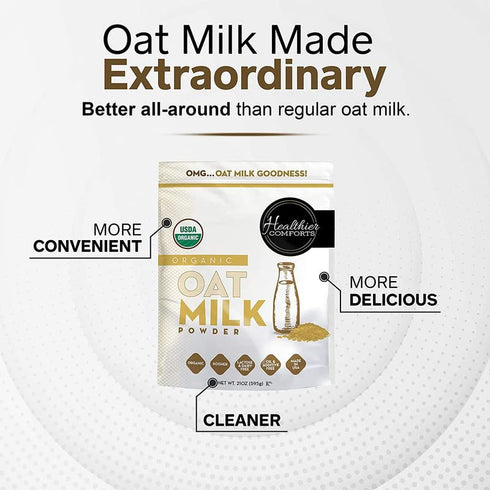 21oz Oat Milk Powder - Natural and Plant Based Milk with a Clean Formula - Gluten-Free, Vegan, USDA Organic Certified