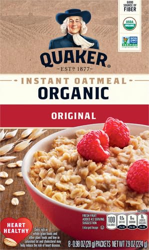 7.9 Oz (Packaging Quaker Instant Oatmeal, Organic Regular, May Vary)