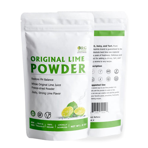 Orgnisulmte Lime Juice Powder, 8 Oz Fresh Freeze Dried Powder, Great Flavor for Soda, Baking, Cooking
