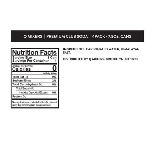 0 7.5 oz (Pack 24) Q CLUB SODA - Club soda with Himalayan Salt - Ideal for Cocktails & Mocktails - No Sugar, Perfectly