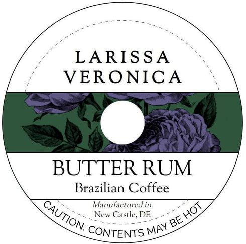 Larissa Veronica Butter Rum Brazilian Coffee (Single Serve K-Cup Pods) (Gourmet, Naturally Flavored, Whole