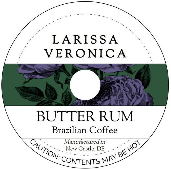 Larissa Veronica Butter Rum Brazilian Coffee (Single Serve K-Cup Pods) (Gourmet, Naturally Flavored, Whole