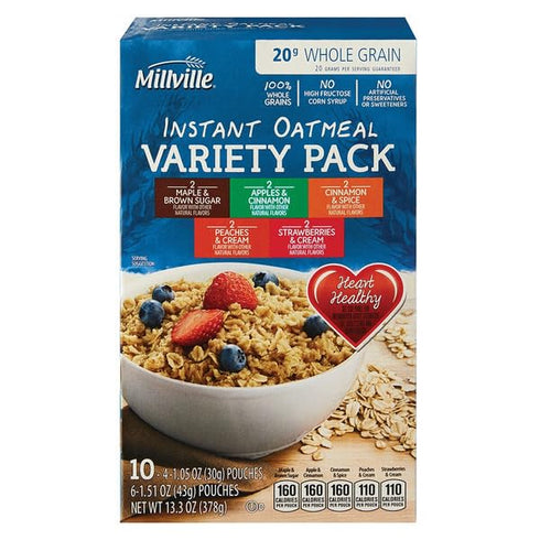Generic Millville Millville Instant Oatmeal Variety Pack - 13.7 oz (388g)