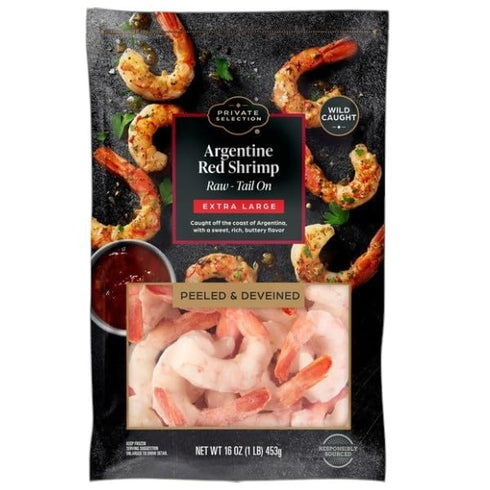 Generic Wild Caught Argentine Red Shrimp, Extra Large, Raw, Peeled and Deveined, Frozen