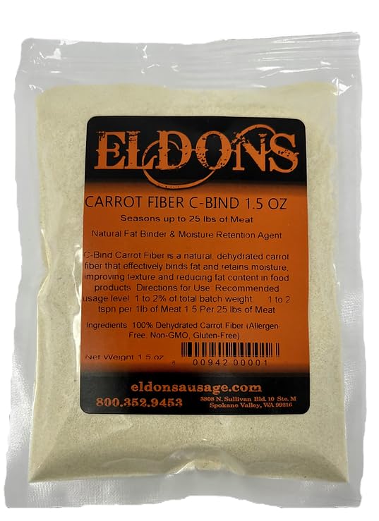 Eldons Sausage and Jerky Supply Carrot Fiber Binder C-Bind 1.5 oz Natural Sausage Binder - Moisture Retention
