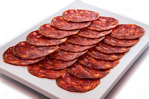 3 PACK DISCOUNT 3 oz Spanish Spicy Chorizo - - Dry Cured Sausage - Sliced - Redondo Iglesias - Spain Gourmet