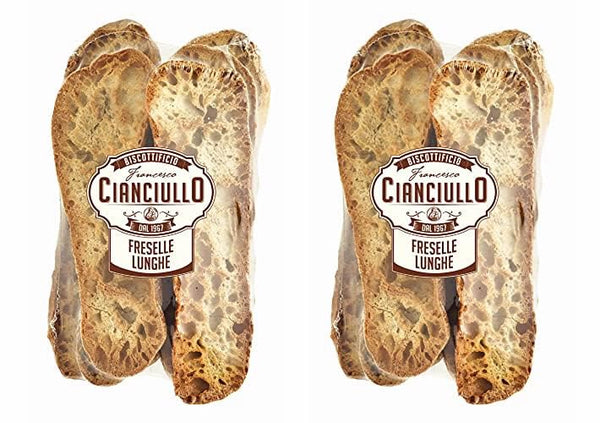 Laura's GOURMET SELECTION Cianciullo Freselle, Traditional Italian Toasted Bread, Pack of 2, 10.58 Oz, Crunchy